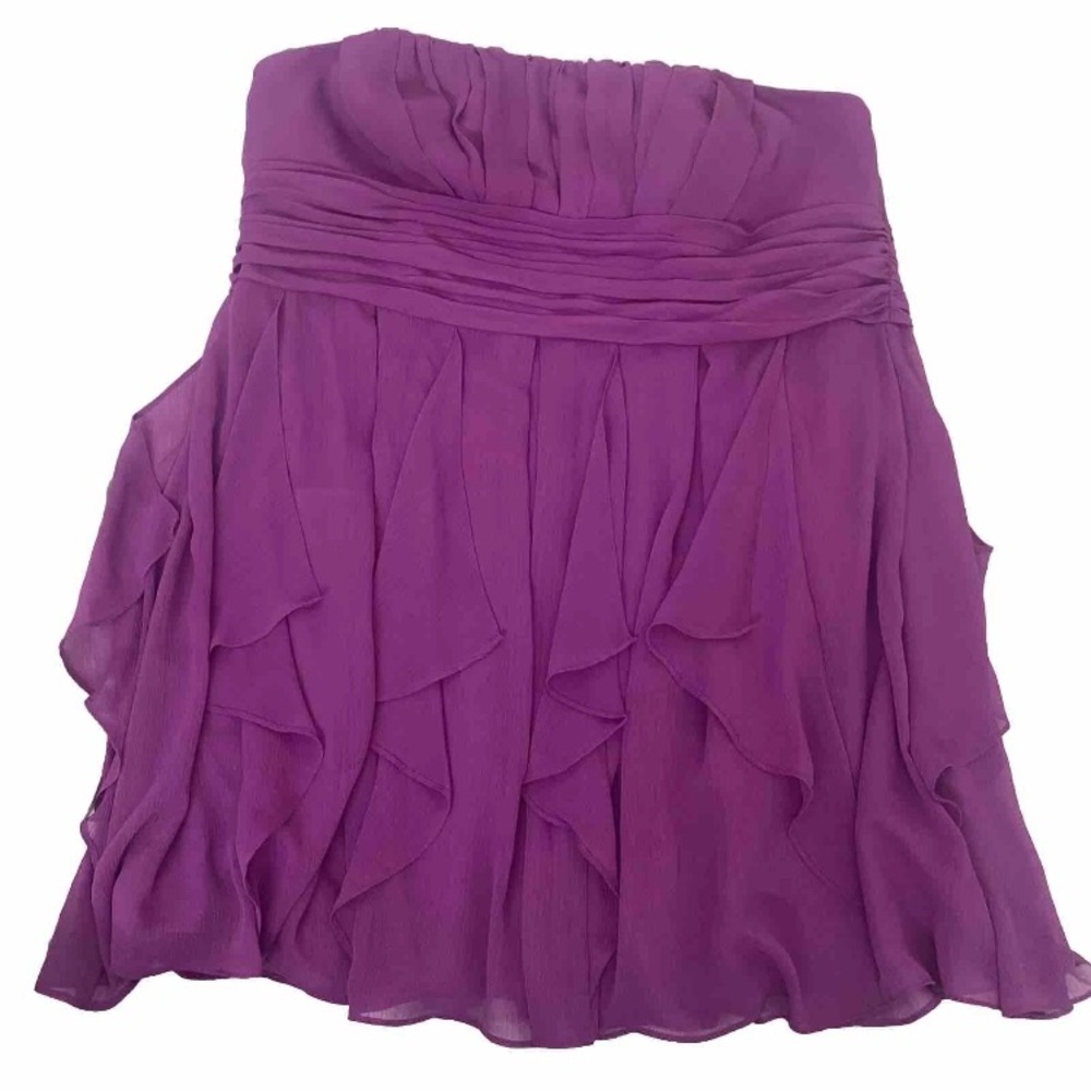 David’s Bridal strapless chiffon dress with layered skirt Size 24 Raspberry